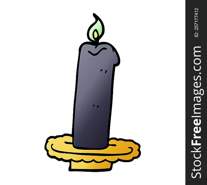 Cartoon Doodle Burning Halloween Candle