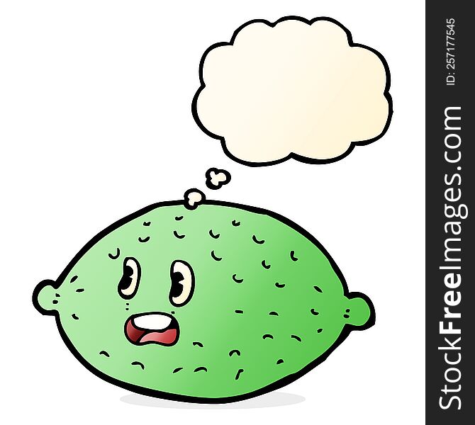 Cartoon Lime With Thought Bubble