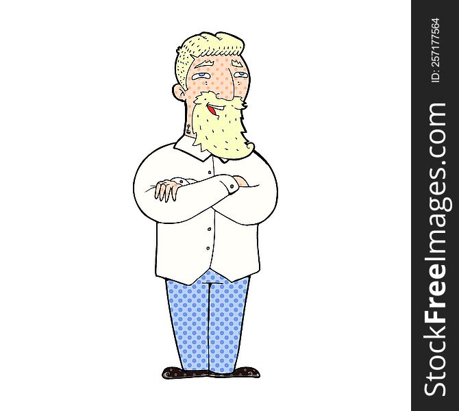 Cartoon Happy Man With Beard