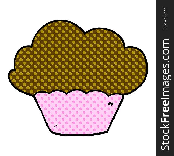 cartoon doodle cupcake