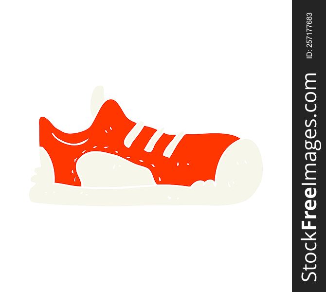 Flat Color Illustration Of A Cartoon Sneaker