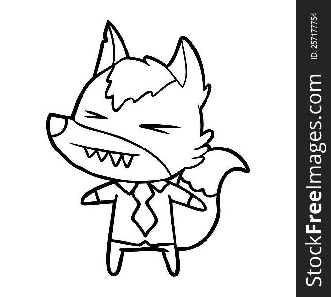angry wolf boss cartoon. angry wolf boss cartoon