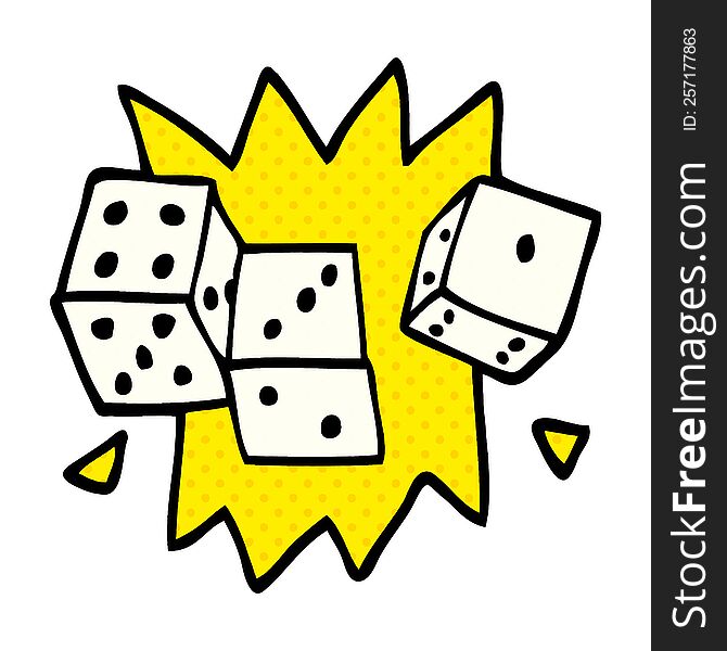 Cartoon Doodle Lucky Dice