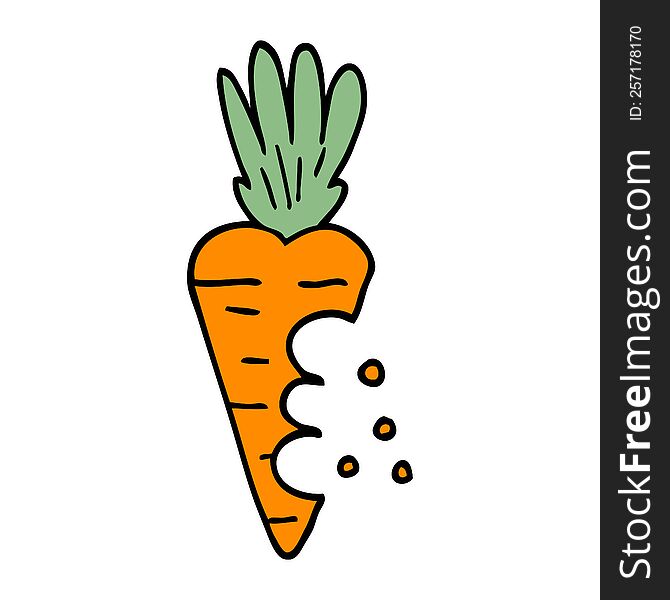 cartoon doodle carrot with bite marks