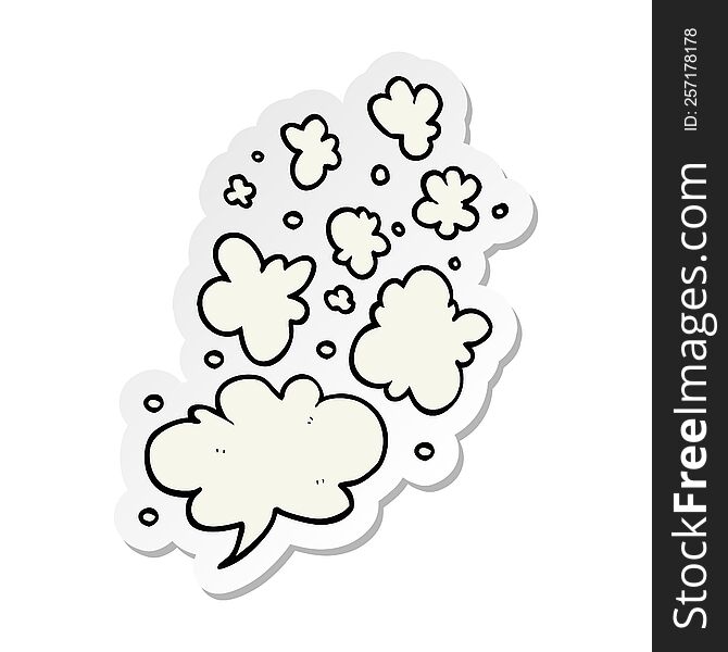 sticker of a cartoon decorative smoke puff elements