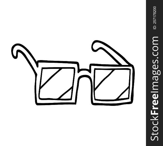 line drawing cartoon square spectacles