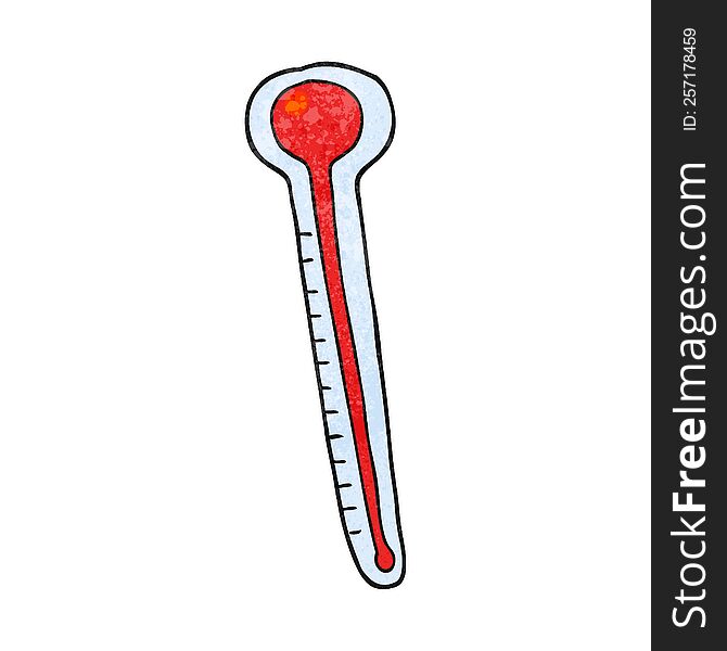 freehand textured cartoon thermometer
