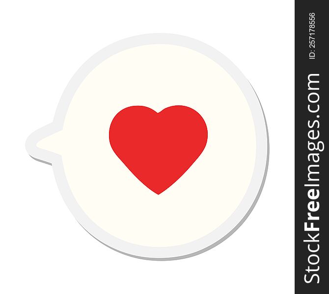 Love Heart In Speech Bubble Sticker