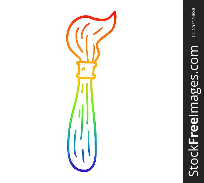 Rainbow Gradient Line Drawing Cartoon Paint Brush