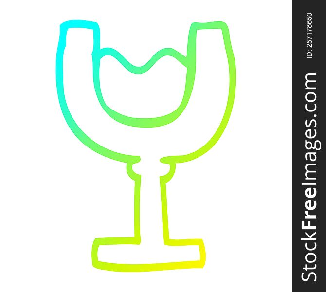 cold gradient line drawing of a cartoon glass of wine