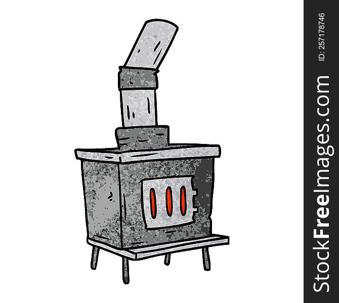 hand drawn textured cartoon doodle of a house furnace