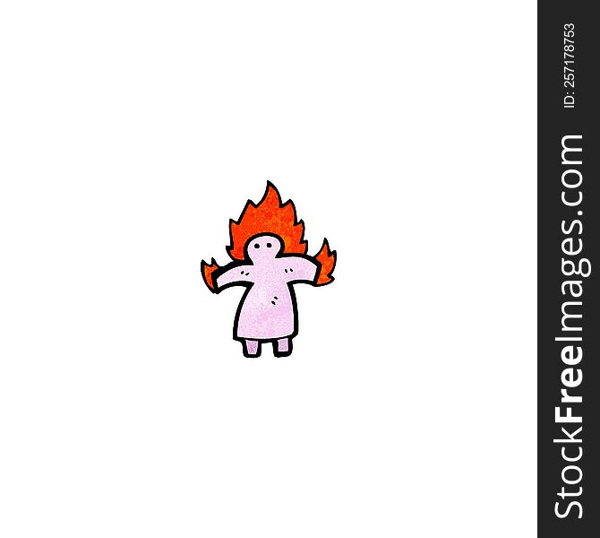 cartoon flaming person symbol