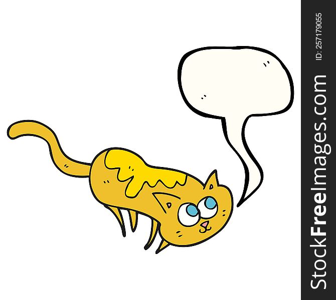 Speech Bubble Cartoon Cat
