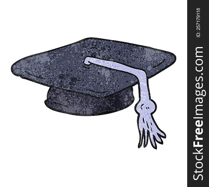 freehand textured cartoon graduation cap
