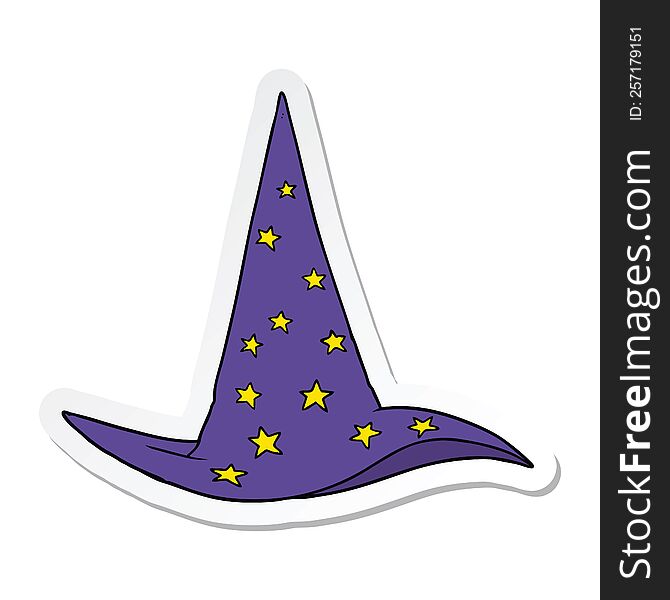 sticker of a cartoon wizard hat