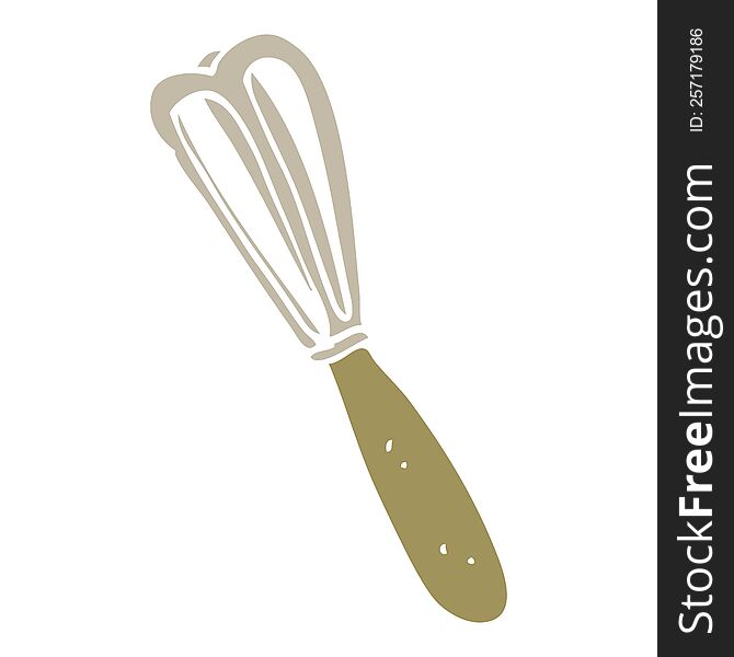 Flat Color Illustration Of A Cartoon Whisk