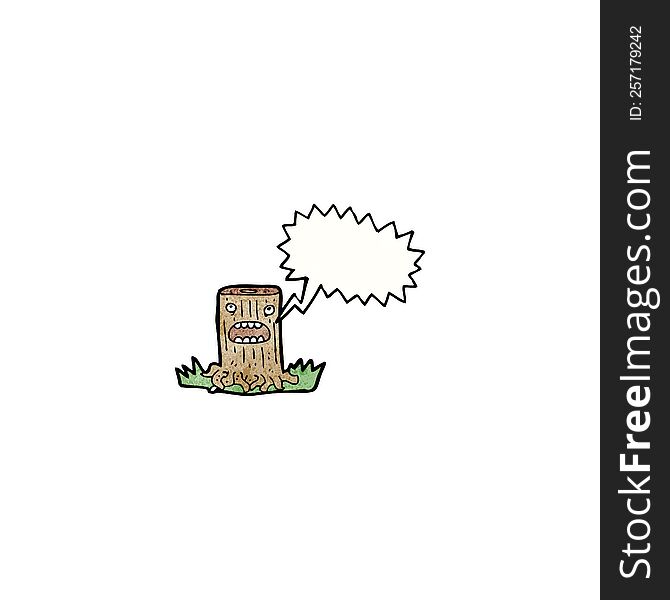 Tree Stump Cartoon Character