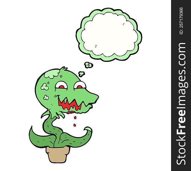 Thought Bubble Cartoon Monster Plant
