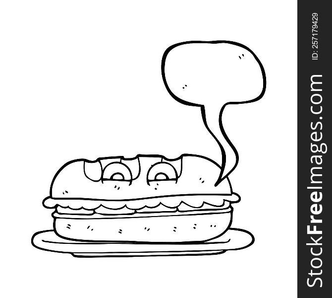 speech bubble cartoon sub sandwich