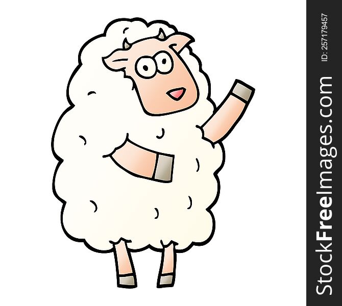 vector gradient illustration cartoon sheep