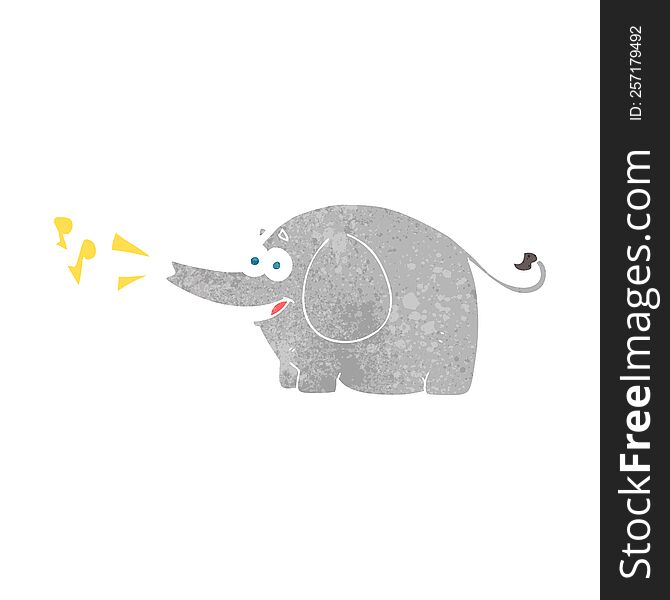 Retro Cartoon Trumpeting Elephant