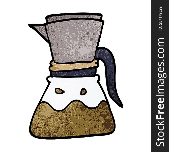 cartoon doodle filter coffee maker