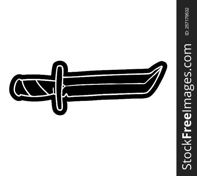 cartoon icon of a short dagger. cartoon icon of a short dagger