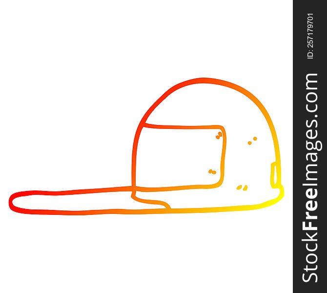 warm gradient line drawing of a cartoon cap
