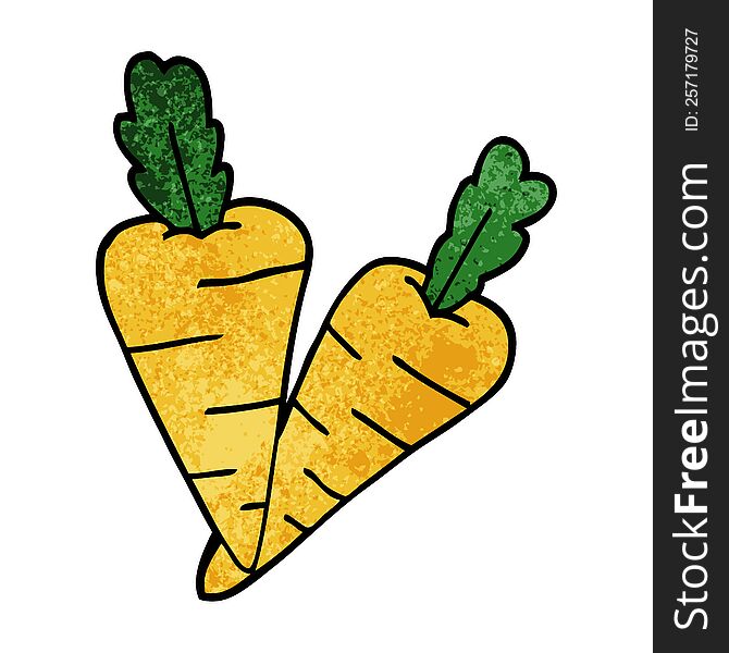 cartoon doodle organic carrots