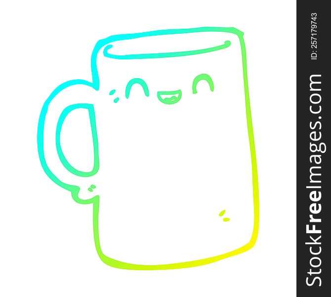 Cold Gradient Line Drawing Cartoon Mug