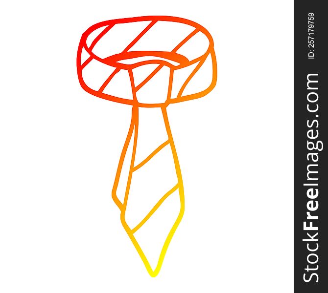 warm gradient line drawing of a cartoon tie