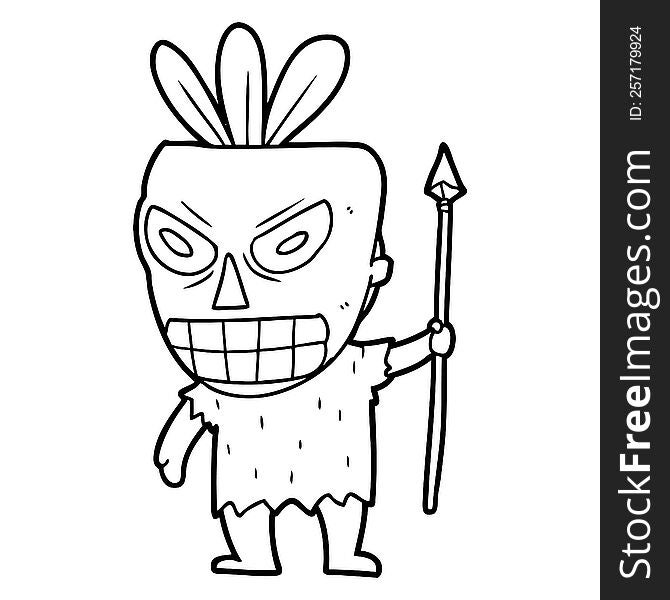 cartoon cannibal shaman. cartoon cannibal shaman