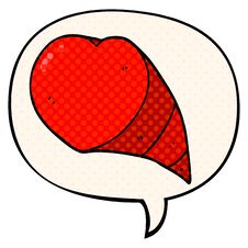 Cartoon Love Heart Symbol And Speech Bubble In Comic Book Style Royalty Free Stock Photos