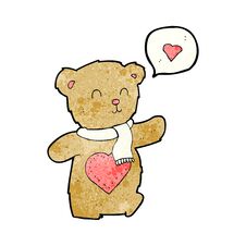 Cartoon Cute Bear With Love Heart Stock Photo