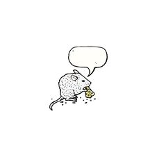 Illustrating White Mouse Eating Cheese Royalty Free Stock Photography