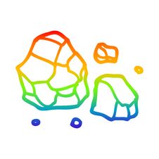 Rainbow Gradient Line Drawing Cartoon Rocks Royalty Free Stock Photography Rainbow Gradient Line Drawing Cartoon Rocks Royalty Free Stock Photography