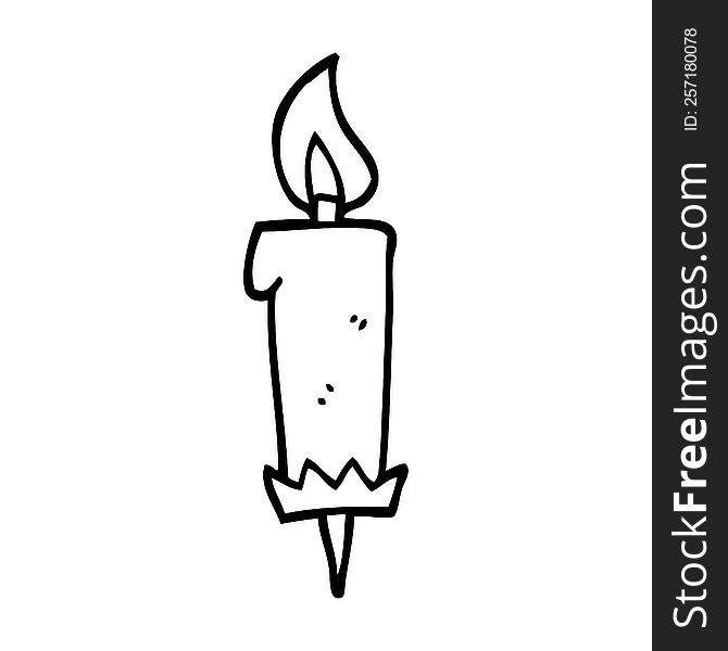 line drawing cartoon birthday candle