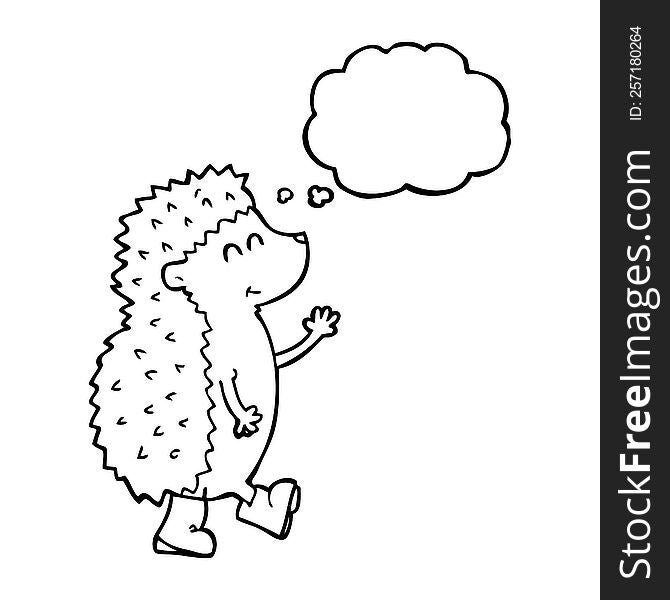 Cute Thought Bubble Cartoon Hedgehog
