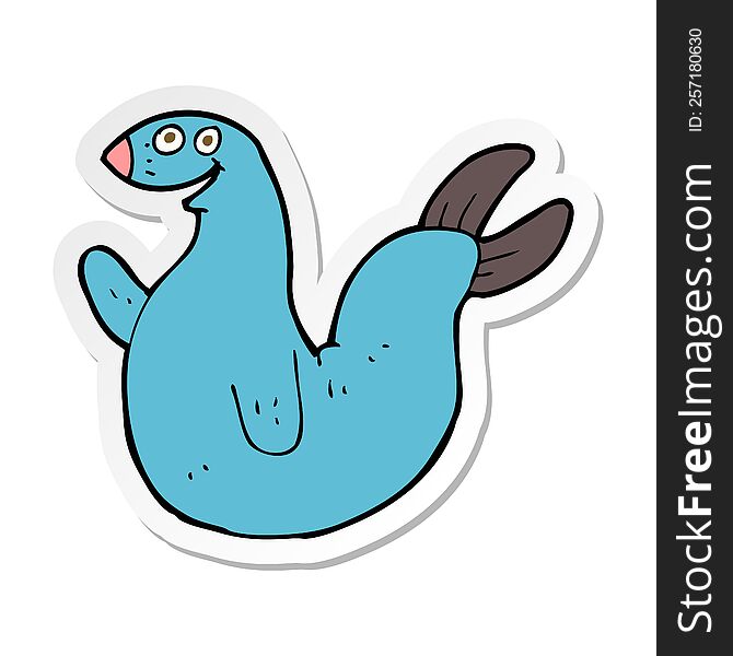 sticker of a cartoon happy seal