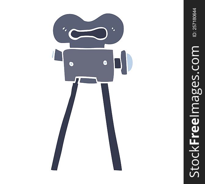 Flat Color Illustration Cartoon Film Camera