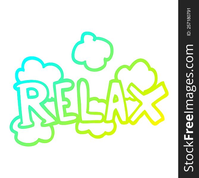 cold gradient line drawing of a cartoon relax symbol