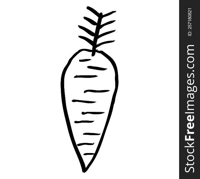 line drawing cartoon yellow carrot