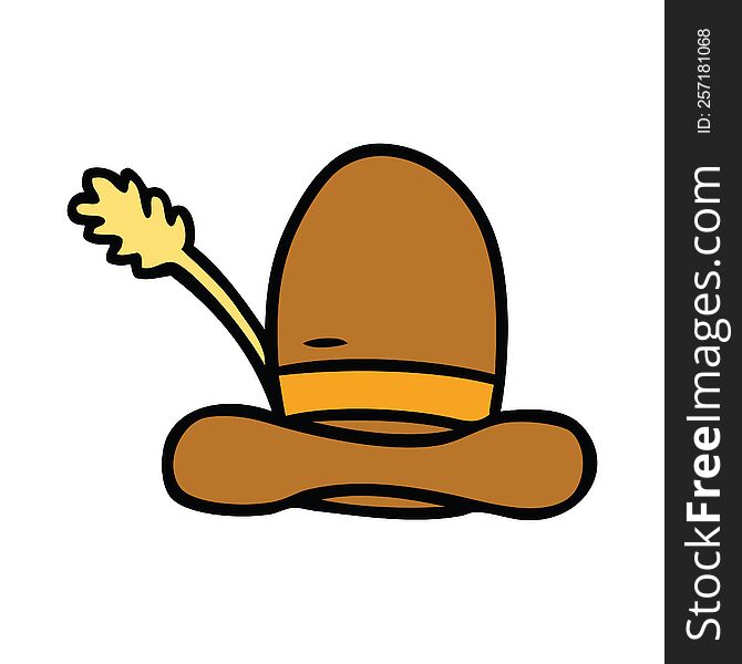 Cartoon Doodle Of A Farmers Hat
