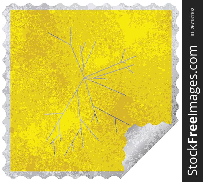 cracked screen graphic square sticker stamp. cracked screen graphic square sticker stamp