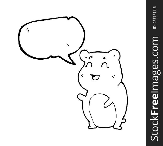 Speech Bubble Cartoon Cute Hamster