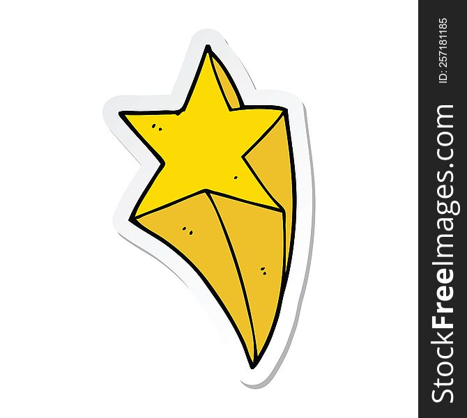 Sticker Of A Cartoon Shooting Star