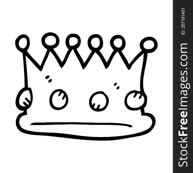 black and white cartoon royal crown