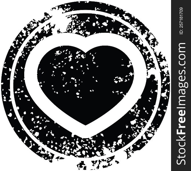 heart graphic vector circular distressed symbol. heart graphic vector circular distressed symbol