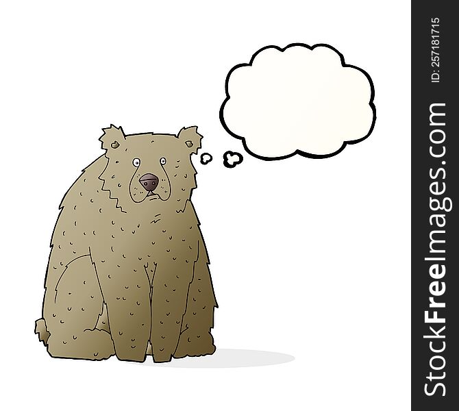 Cartoon Funny Bear With Thought Bubble