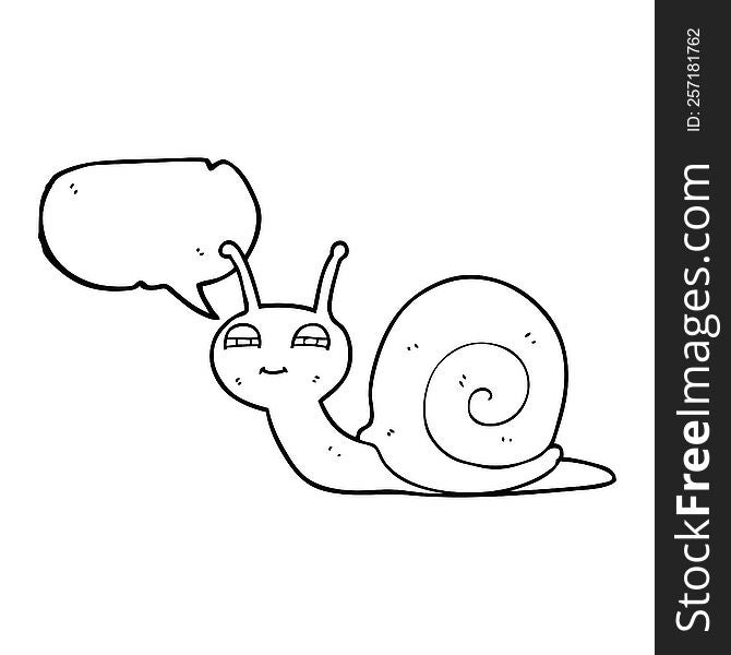 freehand drawn speech bubble cartoon cute snail